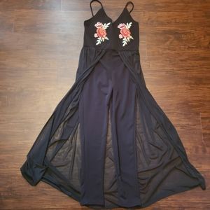 LOVE CHELSEY Maxi straight  leg jumpsuit, sz L